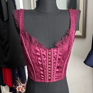 Victoria's Secret Burgundy Lace Corset Bra